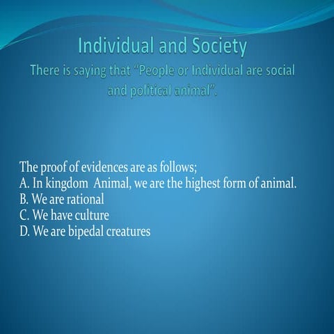 Individual and society
