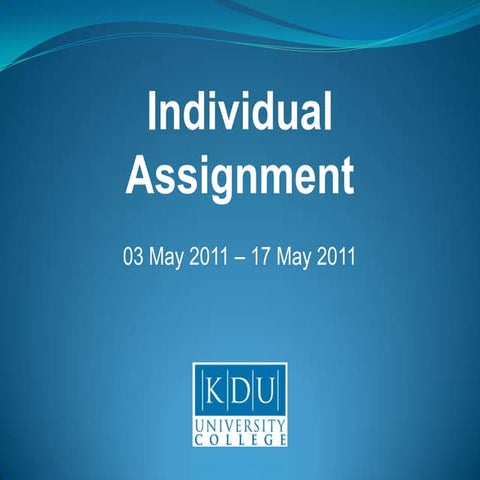 Individual assignment