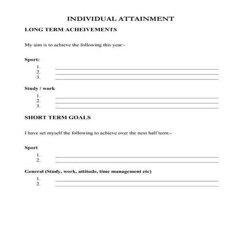 Individual attainment