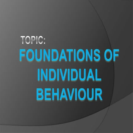 Individual behavor