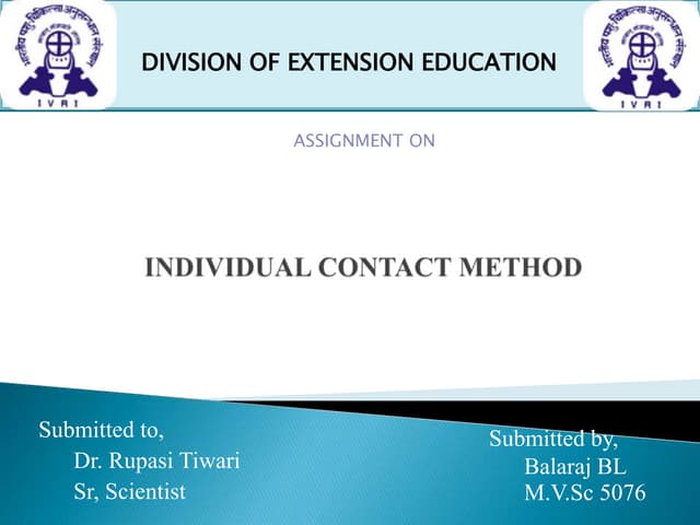 Individual contact method in Extension Education
