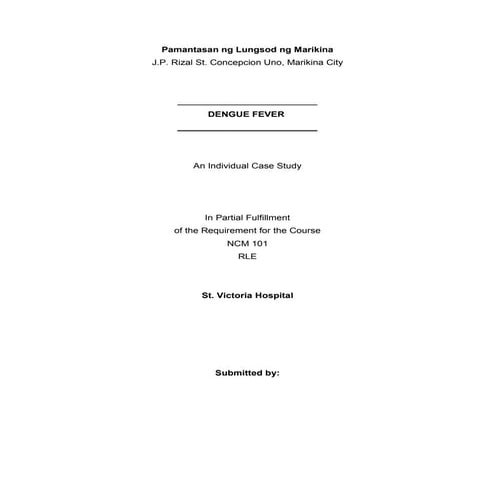 Case study- Dengue Fver