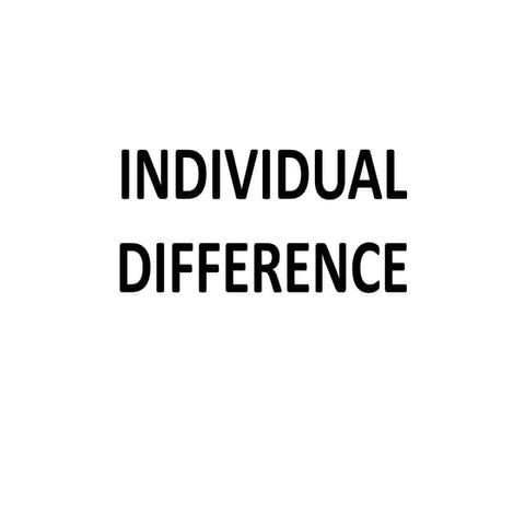 Individual difference