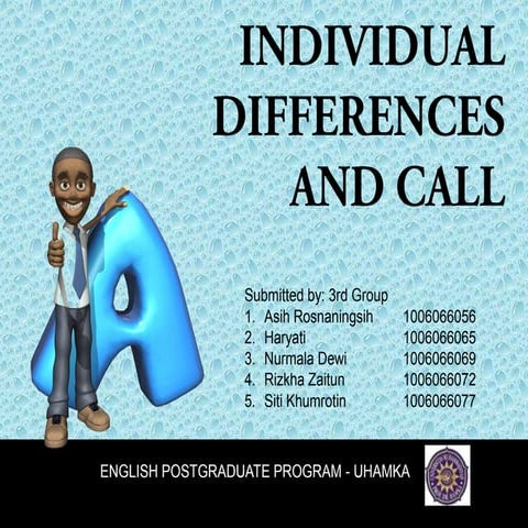 Individual differences and call powerpoint | PPT