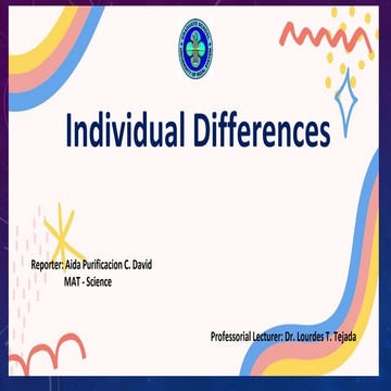 Individual differences (aida purificacion david) mat   science