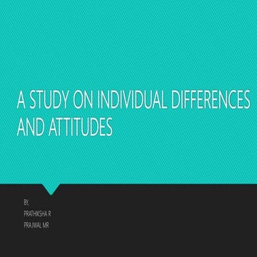 Individual differences and employee attitude