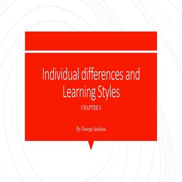Individual differences and learning styles
