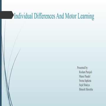 individual differences final and motor control | PPTX