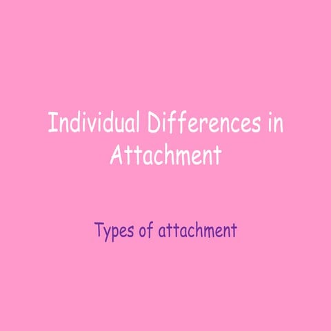 Individual differences in attachment