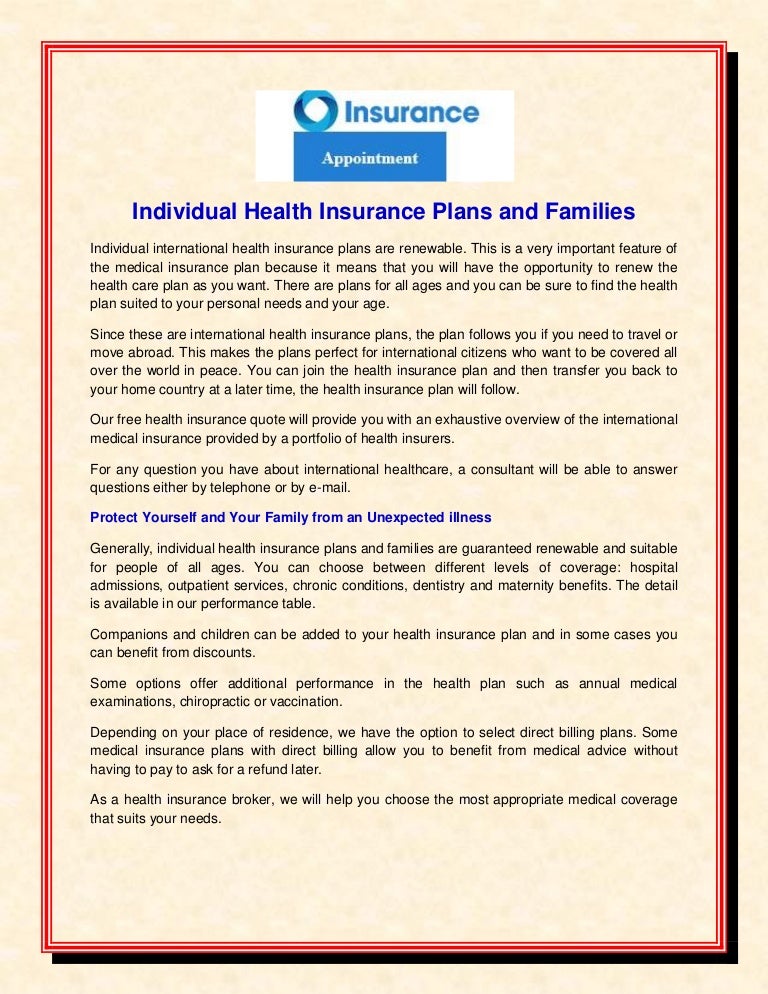 can you get individual health insurance