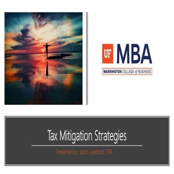 Individual Investing Workshop 3 - Tax Planning