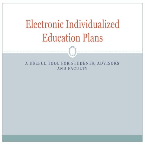 Individualized education plan in depth