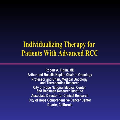 Individualizing Therapy For Patients With Advanced Rcc | PPT
