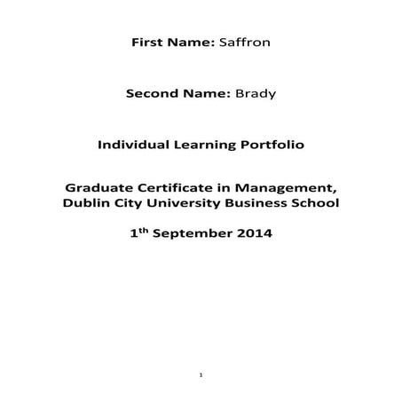 Individual Learning Portfolio 