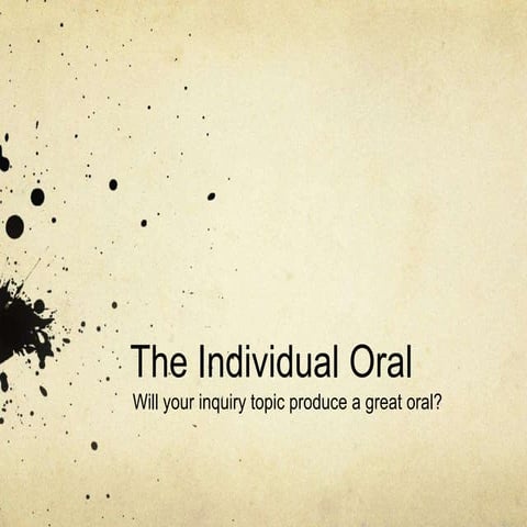 Individual oral