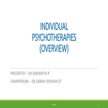 Individual Psychotherapies