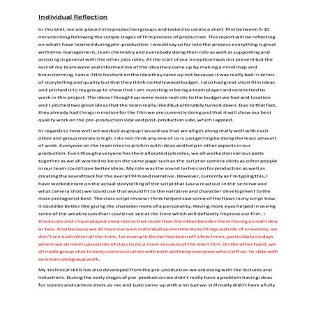 Individual reflection