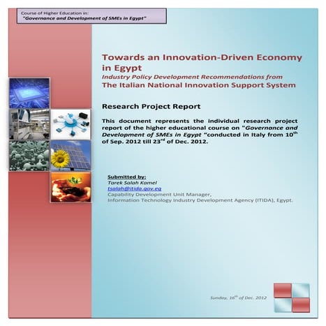 Towards an Innovation-Driven Economy in Egypt ... (Check description for details)