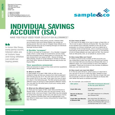 Individual savings accounts b 2013/14 | PDF