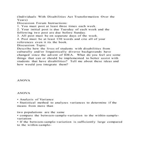 (Individuals With Disabilities Act Transformation Over the Years)D