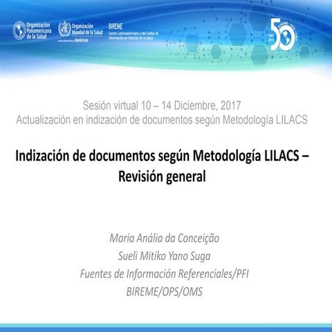 Indización de documentos según Metodología LILACS- revisión general_20171214