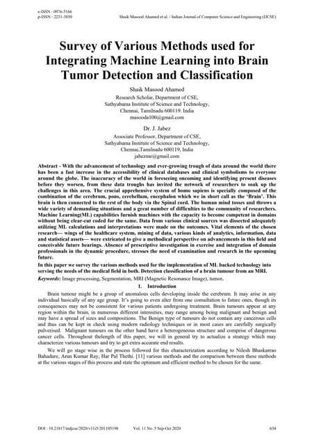 Brain Tumor Detection Using Image Processing | PPT