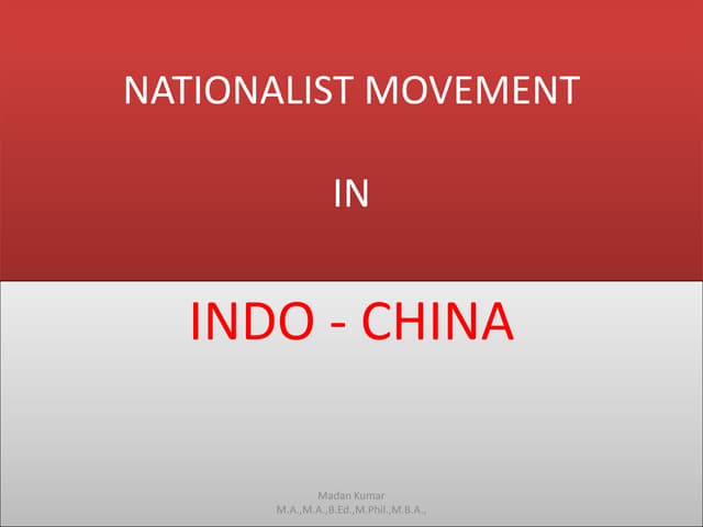 nationalism movement in Indochina 