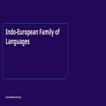 Indo European Family of Languages Overview | PPTX