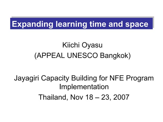 Expanding Learning Time and Space