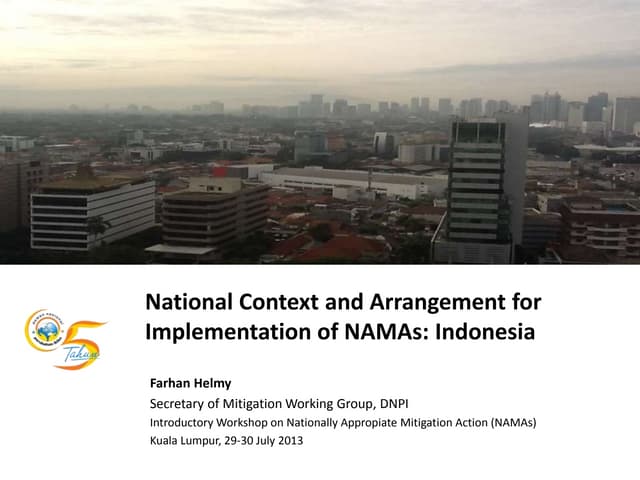 National Context and Arrangement for Implementation of NAMAs: Indonesia