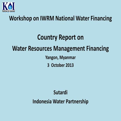 Water Resources Management Financing in Indonesia