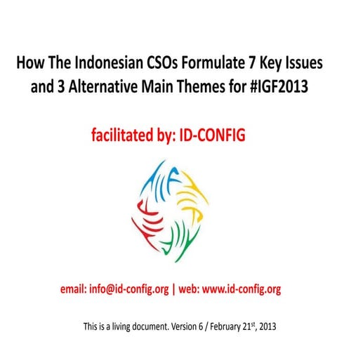 Indonesian CSOs for IGF2013