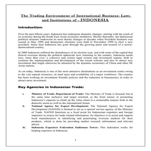 Indonesian  internationaltrade