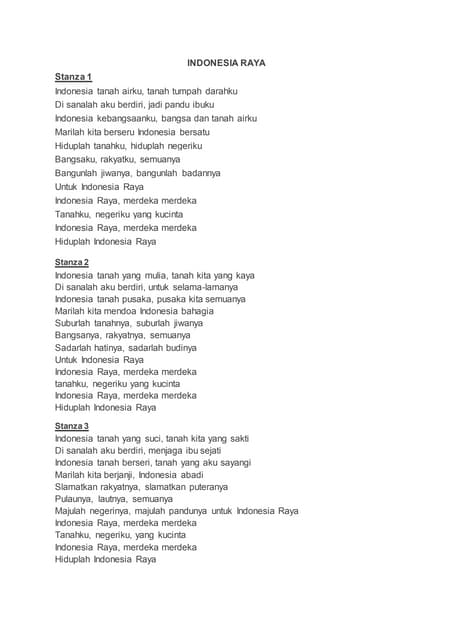 Lirik indonesia raya 3 stanza | DOCX