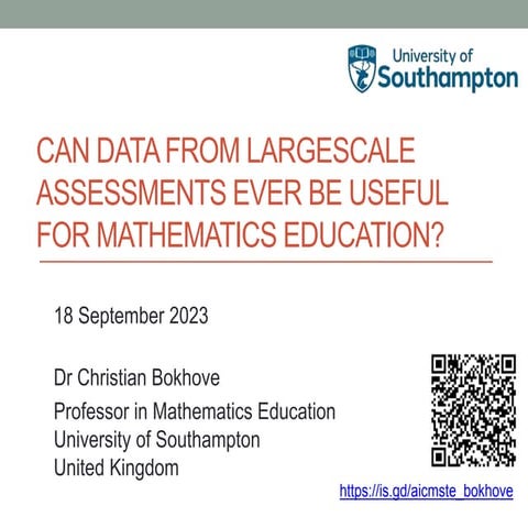 Can data from largescale assessments ever be useful For mathematics education?