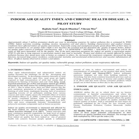 Indoor air quality index and chronic health disease a