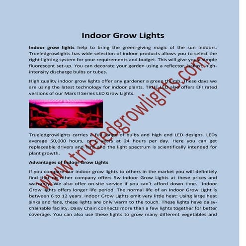 Indoor grow lights | PDF