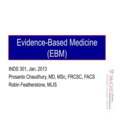 Introduction to Evidence-Based Medicine
