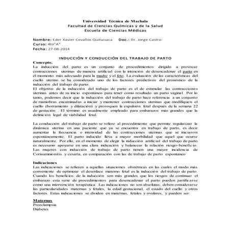 Induccion y Conduccion del trabajo de parto