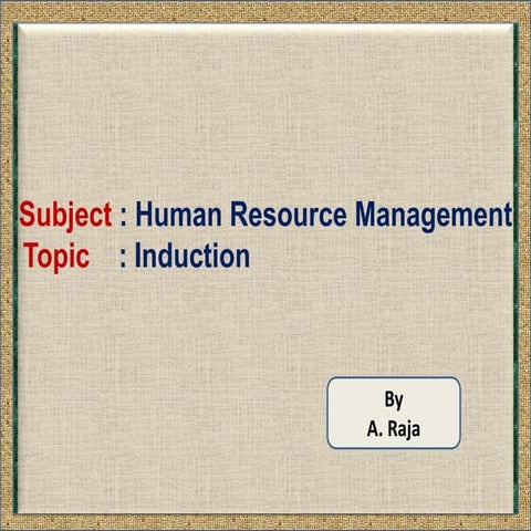 Induction Process in Human Resource Management
