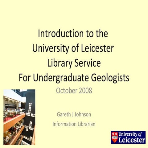 Library induction at the University of East London | PPTX