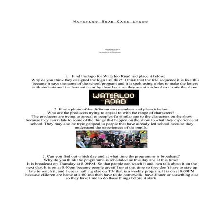 Induction1 waterloo road case study