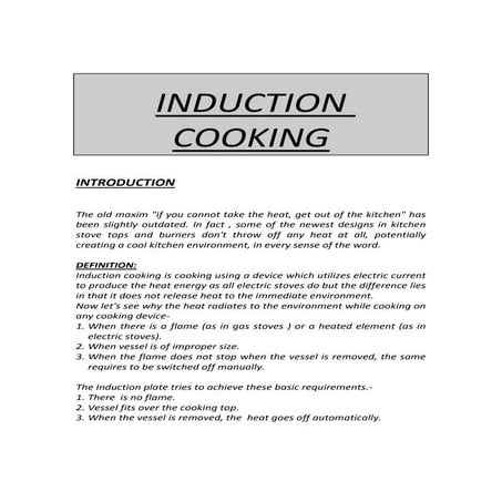 Induction cooking | PDF