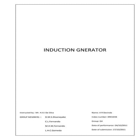 Induction gnerator