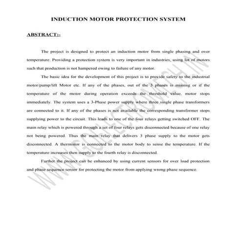 Induction motor protection system 16000