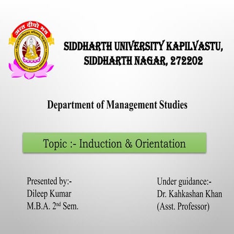 Induction & orientation in human resource management