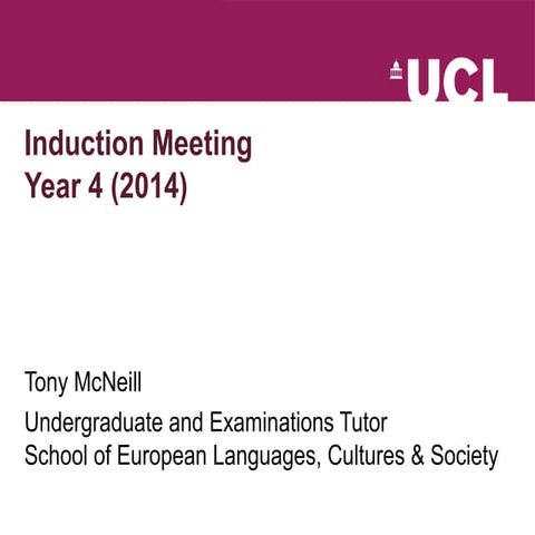 Induction talk year 4 2014
