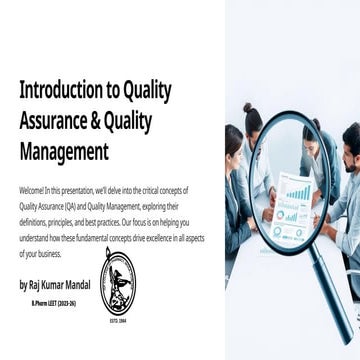 Induction to Quality Assurance and Quality Management on Slideshare by Raj Ku...
