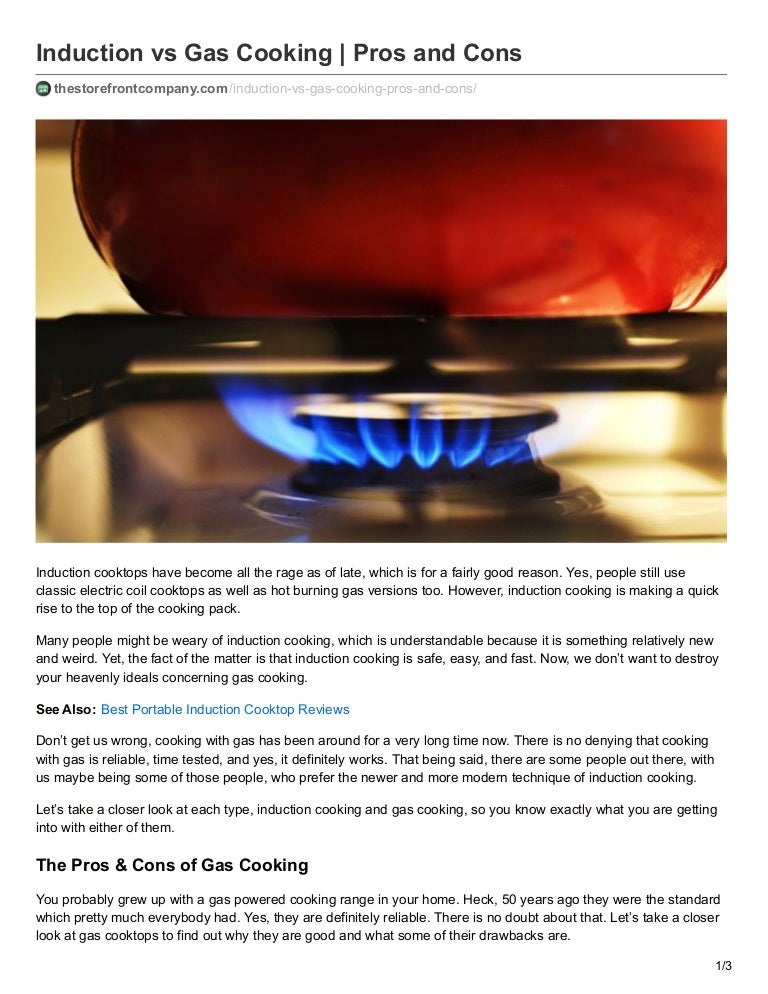 Induction vs gas cooking pros and cons