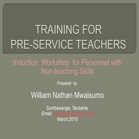 Induction workshop for teachers